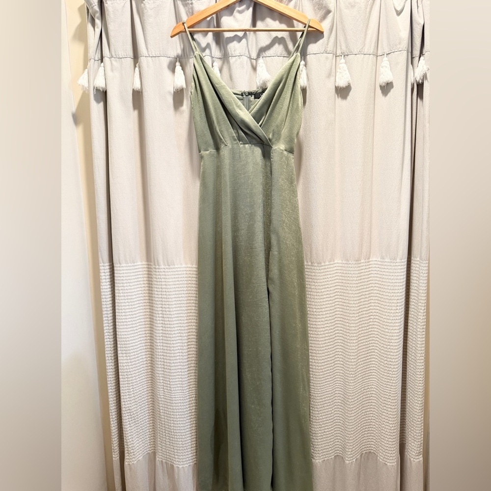 Constantine Dusty Sage Satin Maxi Dress